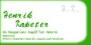 henrik kapeter business card